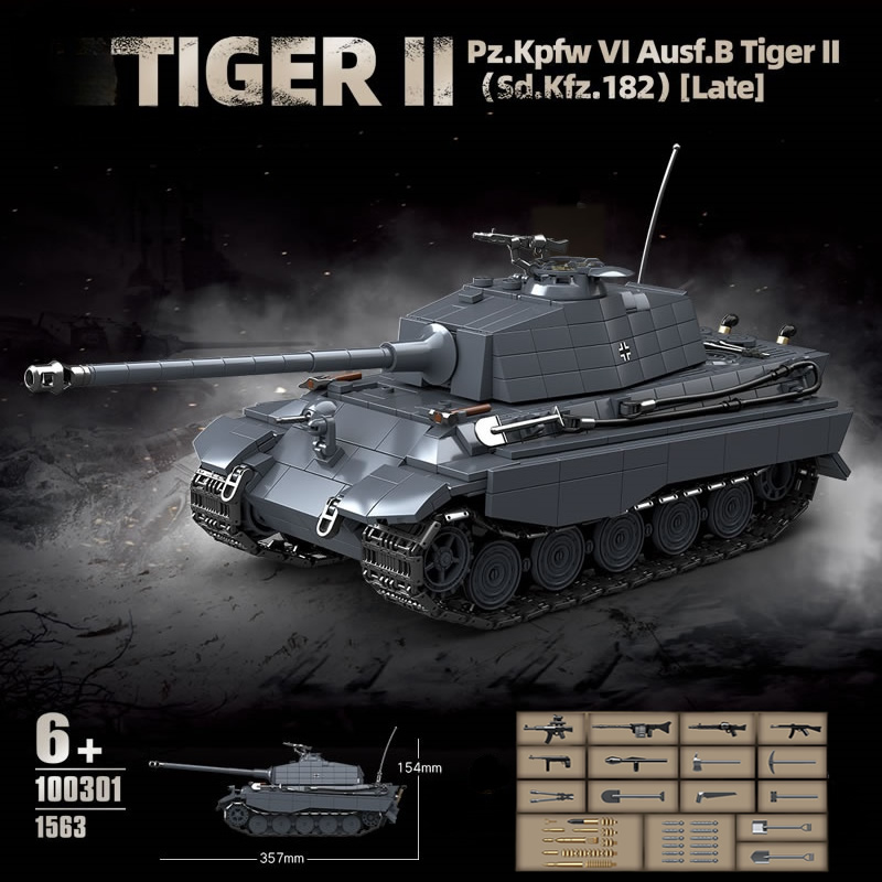 WW2 Military The King Tiger He – обзор и цена Lego Compatible Military Tank